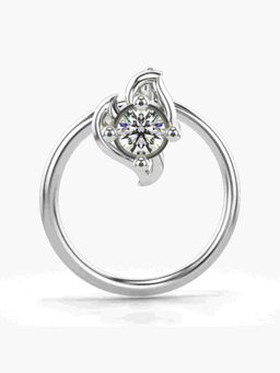 Valanova - Sterling Silver White Gold Plated and Certified Lab Grown Diamond 0.03Cts Nose Pin