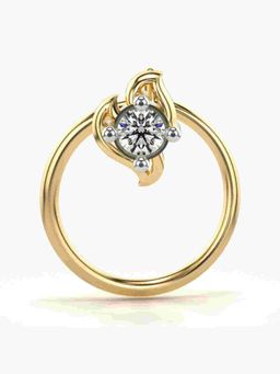 Valanova - Sterling Silver Yellow Gold Plated and Certified Lab Grown Diamond 0.03Cts Nose Pin