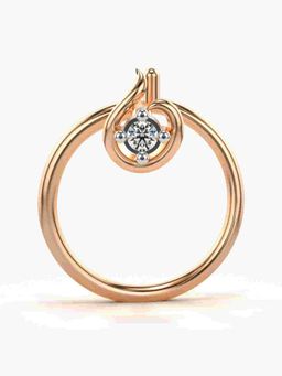 Valanova - Sterling Silver Rose Gold Plated and Certified Lab Grown Diamond 0.01Cts Nose Pin