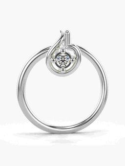 Valanova - Sterling Silver White Gold Plated and Certified Lab Grown Diamond 0.01Cts Nose Pin
