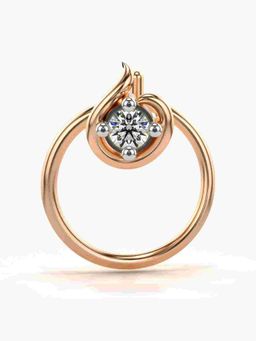 Valanova - Sterling Silver Rose Gold Plated and Certified Lab Grown Diamond 0.03Cts Nose Pin