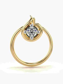 Valanova - Sterling Silver Yellow Gold Plated and Certified Lab Grown Diamond 0.03Cts Nose Pin