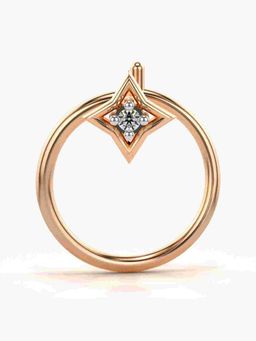 Valanova - Sterling Silver Rose Gold Plated and Certified Lab Grown Diamond 0.01Cts Nose Pin