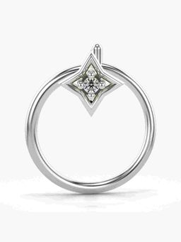 Valanova - Sterling Silver White Gold Plated and Certified Lab Grown Diamond 0.01Cts Nose Pin
