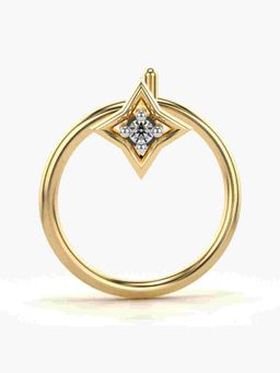 Valanova - Sterling Silver Yellow Gold Plated and Certified Lab Grown Diamond 0.01Cts Nose Pin