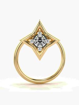 Valanova - Sterling Silver Yellow Gold Plated and Certified Lab Grown Diamond 0.03Cts Nose Pin