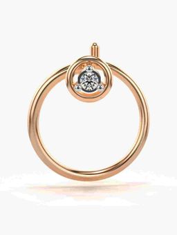 Valanova - Sterling Silver Rose Gold Plated and Certified Lab Grown Diamond 0.01Cts Nose Pin