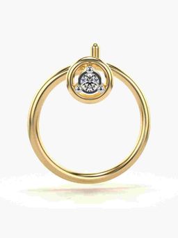 Valanova - Sterling Silver Yellow Gold Plated and Certified Lab Grown Diamond 0.01Cts Nose Pin