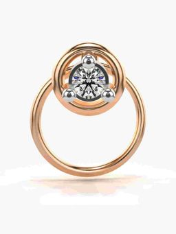 Valanova - Sterling Silver Rose Gold Plated and Certified Lab Grown Diamond 0.05Cts Nose Pin