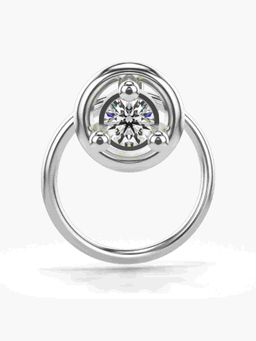 Valanova - Sterling Silver White Gold Plated and Certified Lab Grown Diamond 0.05Cts Nose Pin