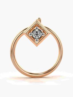 Valanova - Sterling Silver Rose Gold Plated and Certified Lab Grown Diamond 0.01Cts Nose Pin