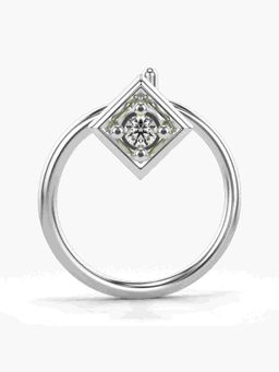Valanova - Sterling Silver White Gold Plated and Certified Lab Grown Diamond 0.01Cts Nose Pin