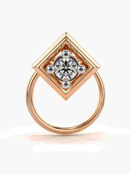 Valanova - Sterling Silver Rose Gold Plated and Certified Lab Grown Diamond 0.05Cts Nose Pin