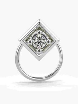 Valanova - Sterling Silver White Gold Plated and Certified Lab Grown Diamond 0.05Cts Nose Pin