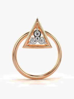 Valanova - Sterling Silver Rose Gold Plated and Certified Lab Grown Diamond 0.01Cts Nose Pin