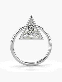 Valanova - Sterling Silver White Gold Plated and Certified Lab Grown Diamond 0.01Cts Nose Pin