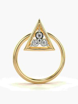 Valanova - Sterling Silver Yellow Gold Plated and Certified Lab Grown Diamond 0.01Cts Nose Pin