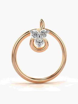 Valanova - Sterling Silver Rose Gold Plated and Certified Lab Grown Diamond 0.02Cts Nose Pin