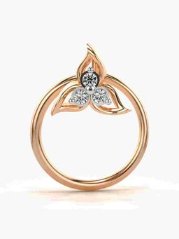 Valanova - Sterling Silver Rose Gold Plated and Certified Lab Grown Diamond 0.02Cts Nose Pin