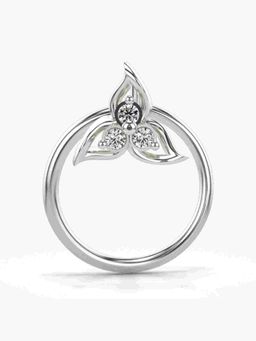 Valanova - Sterling Silver White Gold Plated and Certified Lab Grown Diamond 0.02Cts Nose Pin