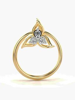Valanova - Sterling Silver Yellow Gold Plated and Certified Lab Grown Diamond 0.02Cts Nose Pin