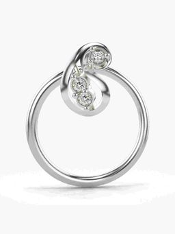 Valanova - Sterling Silver White Gold Plated and Certified Lab Grown Diamond 0.02Cts Nose Pin