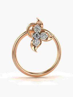 Valanova - Sterling Silver Rose Gold Plated and Certified Lab Grown Diamond 0.02Cts Nose Pin