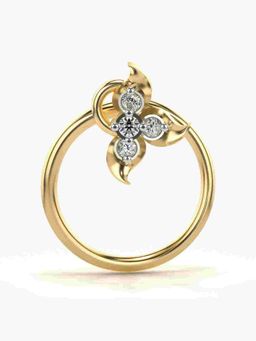 Valanova - Sterling Silver Yellow Gold Plated and Certified Lab Grown Diamond 0.02Cts Nose Pin