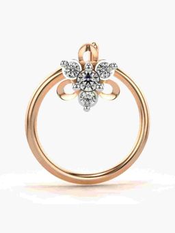 Valanova - Sterling Silver Rose Gold Plated and Certified Lab Grown Diamond 0.03Cts Nose Pin