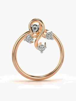 Valanova - Sterling Silver Rose Gold Plated and Certified Lab Grown Diamond 0.02Cts Nose Pin