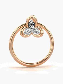 Valanova - Sterling Silver Rose Gold Plated and Certified Lab Grown Diamond 0.02Cts Nose Pin