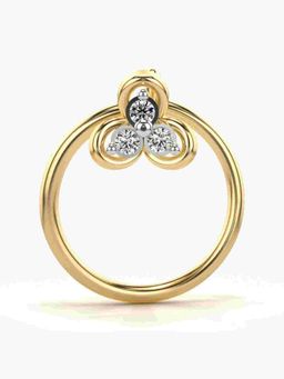 Valanova - Sterling Silver Yellow Gold Plated and Certified Lab Grown Diamond 0.02Cts Nose Pin