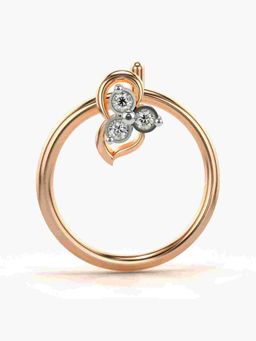 Valanova - Sterling Silver Rose Gold Plated and Certified Lab Grown Diamond 0.01Cts Nose Pin