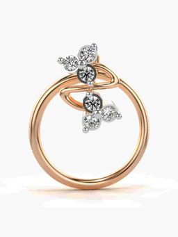Valanova - Sterling Silver Rose Gold Plated and Certified Lab Grown Diamond 0.03Cts Nose Pin