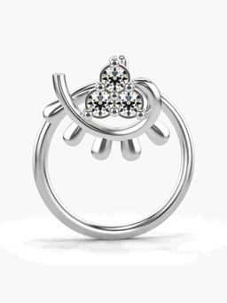 Valanova - Sterling Silver White Gold Plated and Certified Lab Grown Diamond 0.03Cts Nose Pin