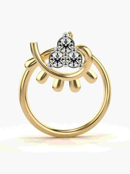 Valanova - Sterling Silver Yellow Gold Plated and Certified Lab Grown Diamond 0.03Cts Nose Pin