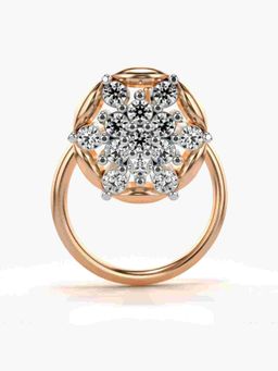 Valanova - Sterling Silver Rose Gold Plated and Certified Lab Grown Diamond 0.09Cts Nose Pin