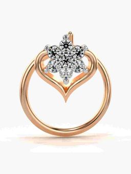 Valanova - Sterling Silver Rose Gold Plated and Certified Lab Grown Diamond 0.05Cts Nose Pin