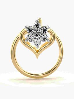 Valanova - Sterling Silver Yellow Gold Plated and Certified Lab Grown Diamond 0.05Cts Nose Pin