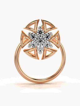 Valanova - Sterling Silver Rose Gold Plated and Certified Lab Grown Diamond 0.05Cts Nose Pin