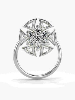 Valanova - Sterling Silver White Gold Plated and Certified Lab Grown Diamond 0.05Cts Nose Pin