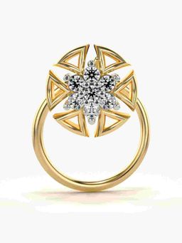 Valanova - Sterling Silver Yellow Gold Plated and Certified Lab Grown Diamond 0.05Cts Nose Pin