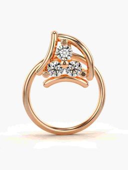 Valanova - Sterling Silver Rose Gold Plated and Certified Lab Grown Diamond 0.06Cts Nose Pin