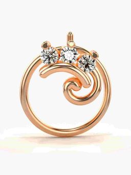 Valanova - Sterling Silver Rose Gold Plated and Certified Lab Grown Diamond 0.06Cts Nose Pin