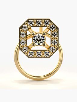 Valanova - Sterling Silver Yellow Gold Plated and Certified Lab Grown Diamond 0.11Cts Nose Pin