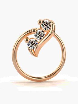 Valanova - Sterling Silver Rose Gold Plated and Certified Lab Grown Diamond 0.06Cts Nose Pin