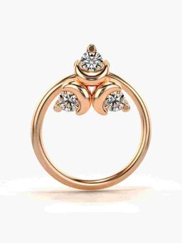 Valanova - Sterling Silver Rose Gold Plated and Certified Lab Grown Diamond 0.04Cts Nose Pin