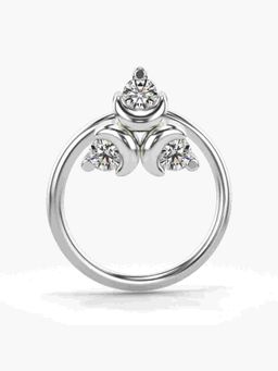 Valanova - Sterling Silver White Gold Plated and Certified Lab Grown Diamond 0.04Cts Nose Pin