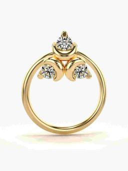 Valanova - Sterling Silver Yellow Gold Plated and Certified Lab Grown Diamond 0.04Cts Nose Pin