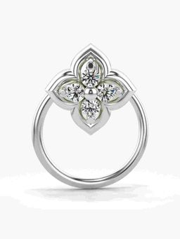 Valanova - Sterling Silver White Gold Plated and Certified Lab Grown Diamond 0.04Cts Nose Pin